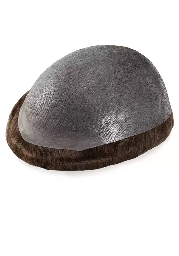 Skin | 0.10mm 8‘’x10‘’ 130% Density Scallop Front Skin Men's Hair System - Effortless, Easy to Wear
