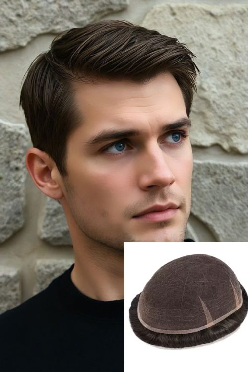 Full Lace | 8''x10'' 105% Density Air Swiss Lace Hair System für Männer - Weicher, luftiger Halt