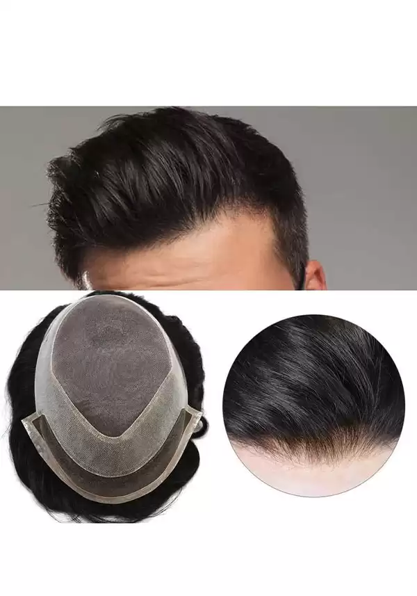 Hollywood | 6" 100% Dichte französische Spitze vorne und oben mit Polyskin im Perimeter | Aufgewertetes Haar