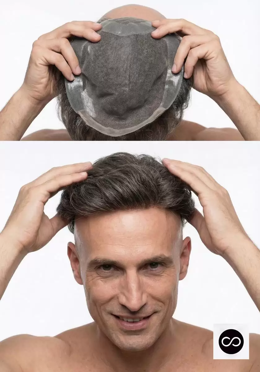 Hollywood | 6" 130% Dichte französische Spitze vorne und oben mit Polyskin im Perimeter | Aufgewertetes Haar