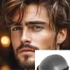 Thin Skin | 0.08~0.10mm 8‘’x10‘’ 115% Density Super Thin Skin Men's V-looped Hair System - Effortless, Easy to Wear
