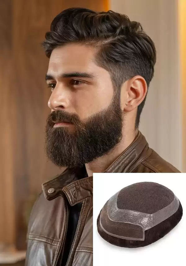 Hollywood | 6" 100% Dichte französische Spitze vorne und oben mit Polyskin im Perimeter | Aufgewertetes Haar