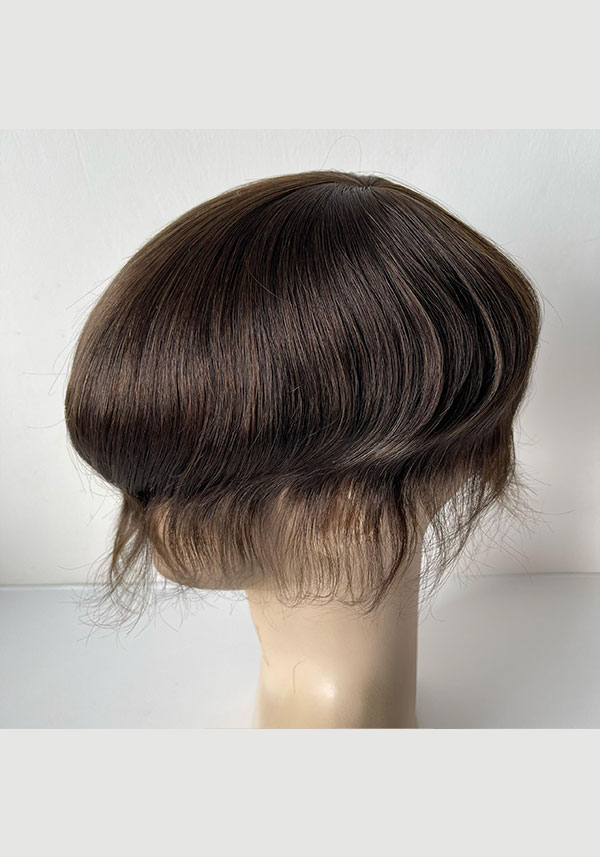 Custom Order | Parrucca da uomo su misura, misura 12 cm, densità 100%, colore castano