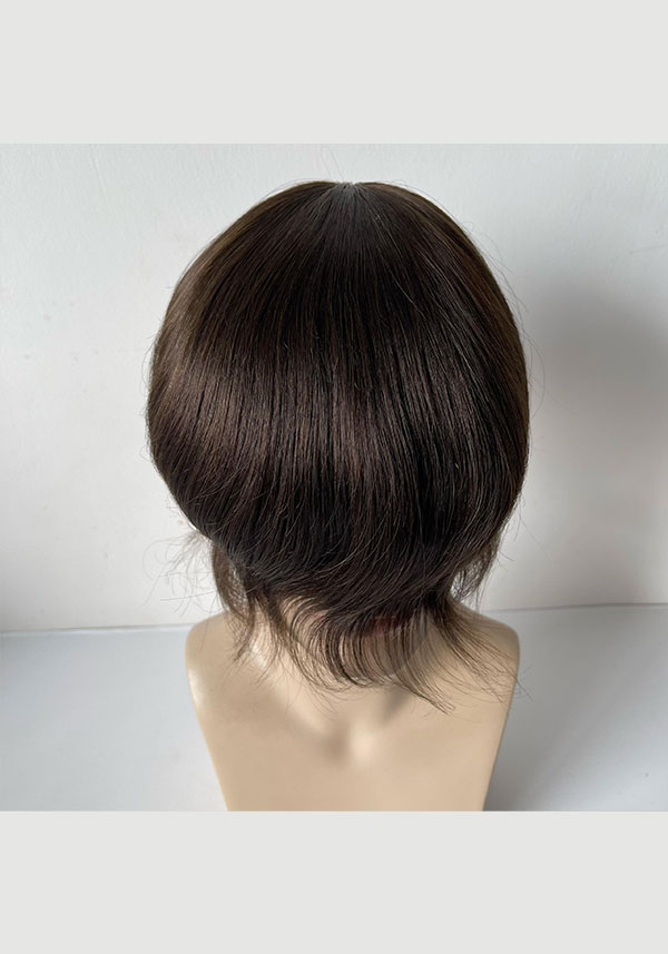 Custom Order | Parrucca da uomo su misura, misura 12 cm, densità 100%, colore castano