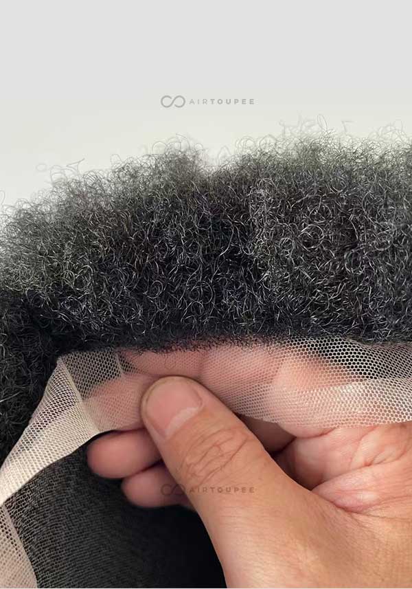 Full Lace | Afro Wave Afrocan Hair for Men 8‘’x10‘’ 105% Density All Swiss Lace Hair System for Men - Soft, Airy Hold