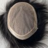 M-Lace | 6" 110% Dichte gespritzte dünne Haut Toupet für Männer gebleicht Knoten in Haaransatz mit Französisch Spitze und Seide Basis Spitze befestigt