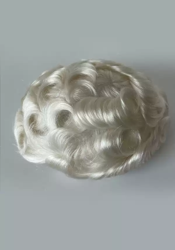 0.06mm PU Base | 8x10 inches white blonde virgin hair can be dyed to all colors \ 60RY