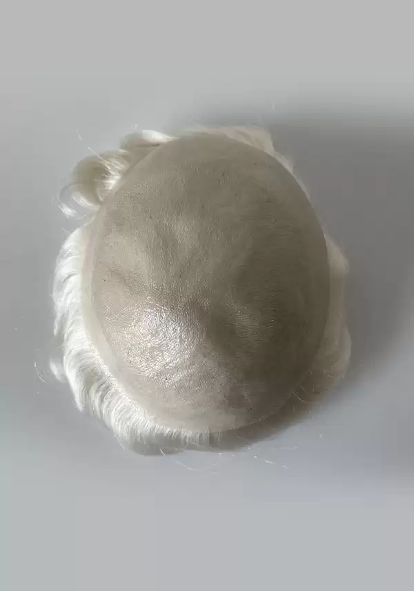 0.06mm PU Base | 8x10 inches white blonde virgin hair can be dyed to all colors \ 60RY