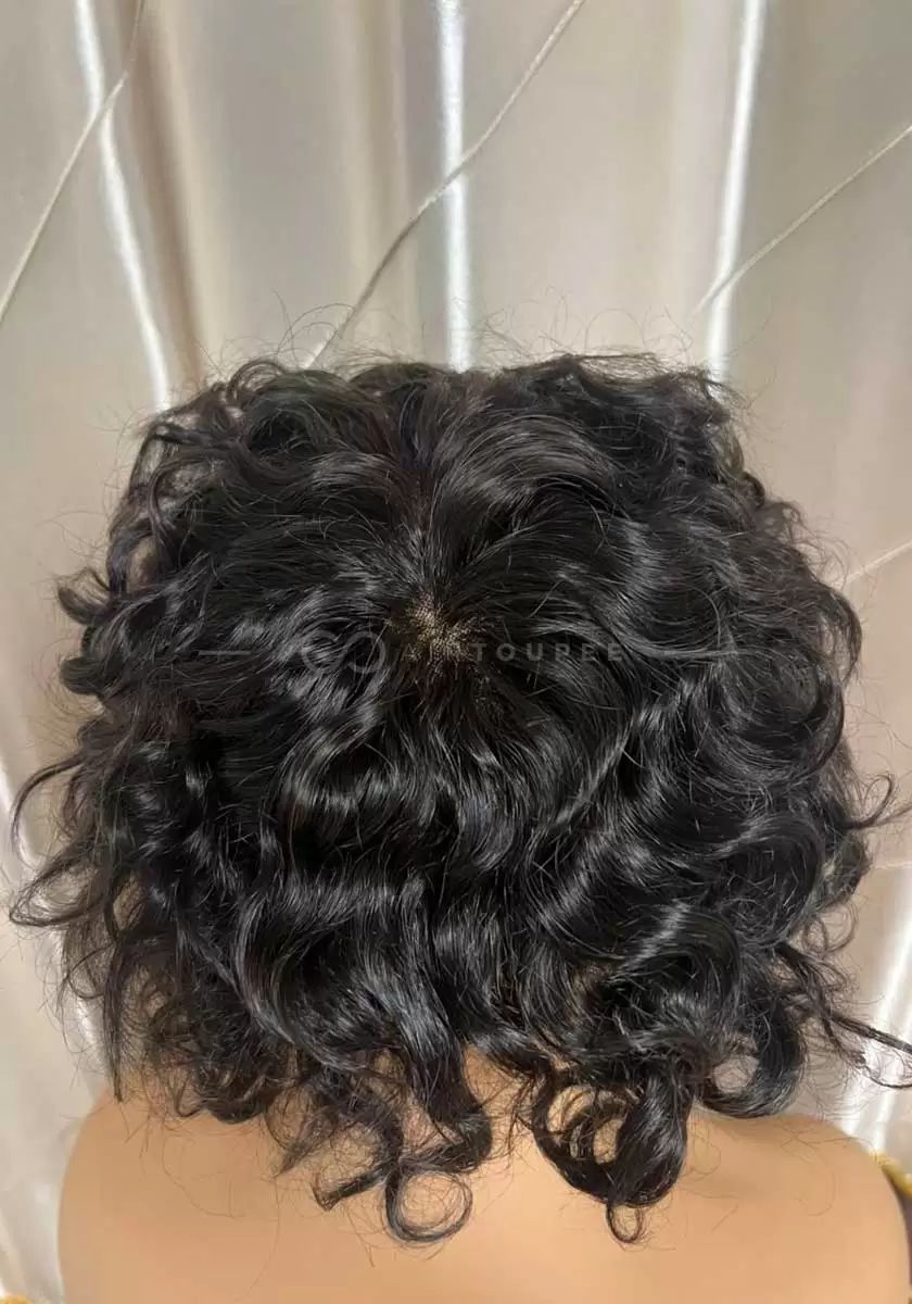 Hollywood | 8x10 1B Curly Bleached knots hairline 100% Density French Lace Front and Top with Polyskin in Perimeter | Upgraded Hair