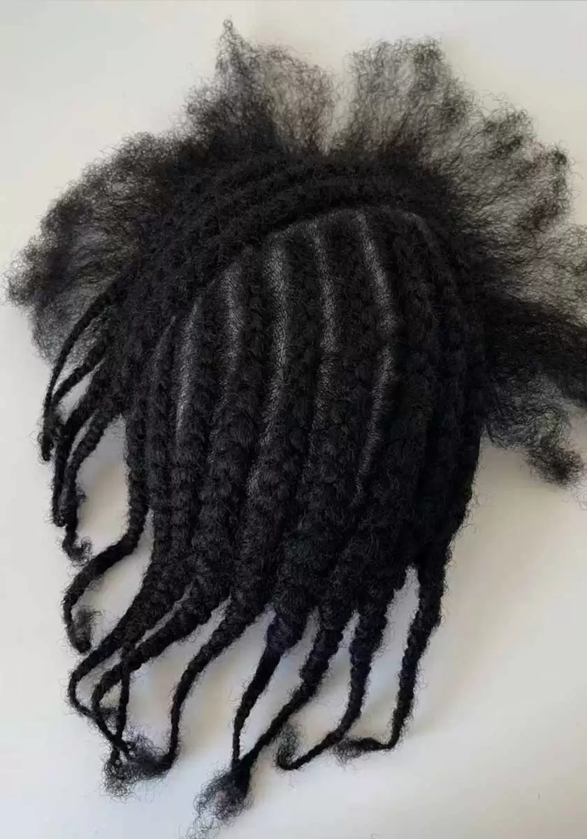 Cornrow | 8x10 #1/#1B Rizado Nudos decolorados 120% Densidad Base PU | Medio Denso, Atrevidamente Natural