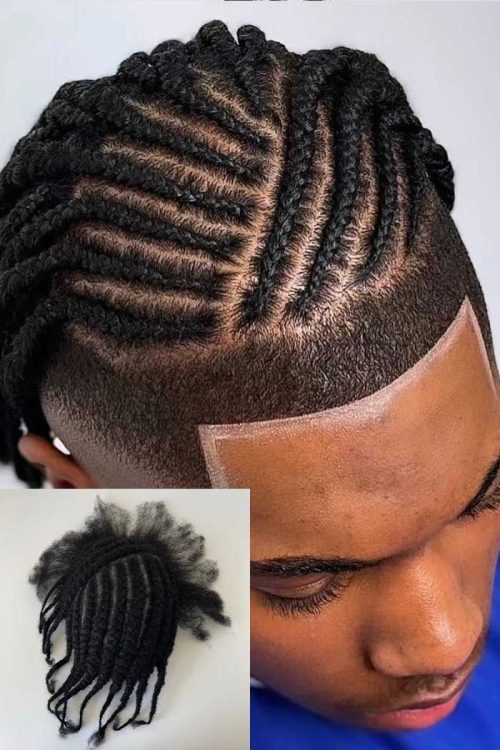 Cornrow | 8x10 #1/#1B Curly Bleached knots hairline 120% Density PU base | Medium Dense, Boldly Natural
