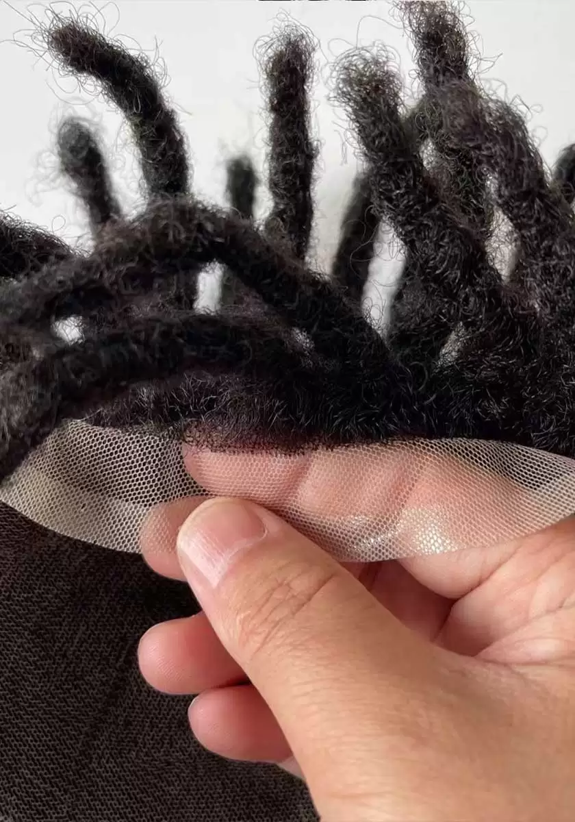 Afro Twist | 8x10 #1 #1B Braids for Men Brazilian Virgin Human Hair 130% Density Full French Lace | Upgraded Hair