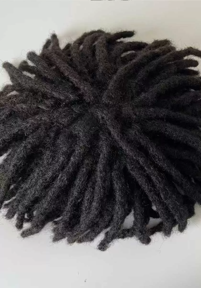 Afro Twist | 8x10 #1 #1B Braids for Men Brazilian Virgin Human Hair 130% Density Full French Lace | Upgraded Hair