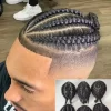 Cornrow | 8x10 #1/#1B Curly Bleached knots hairline 120% Density All French Lace | Medium Dense, Boldly Natural