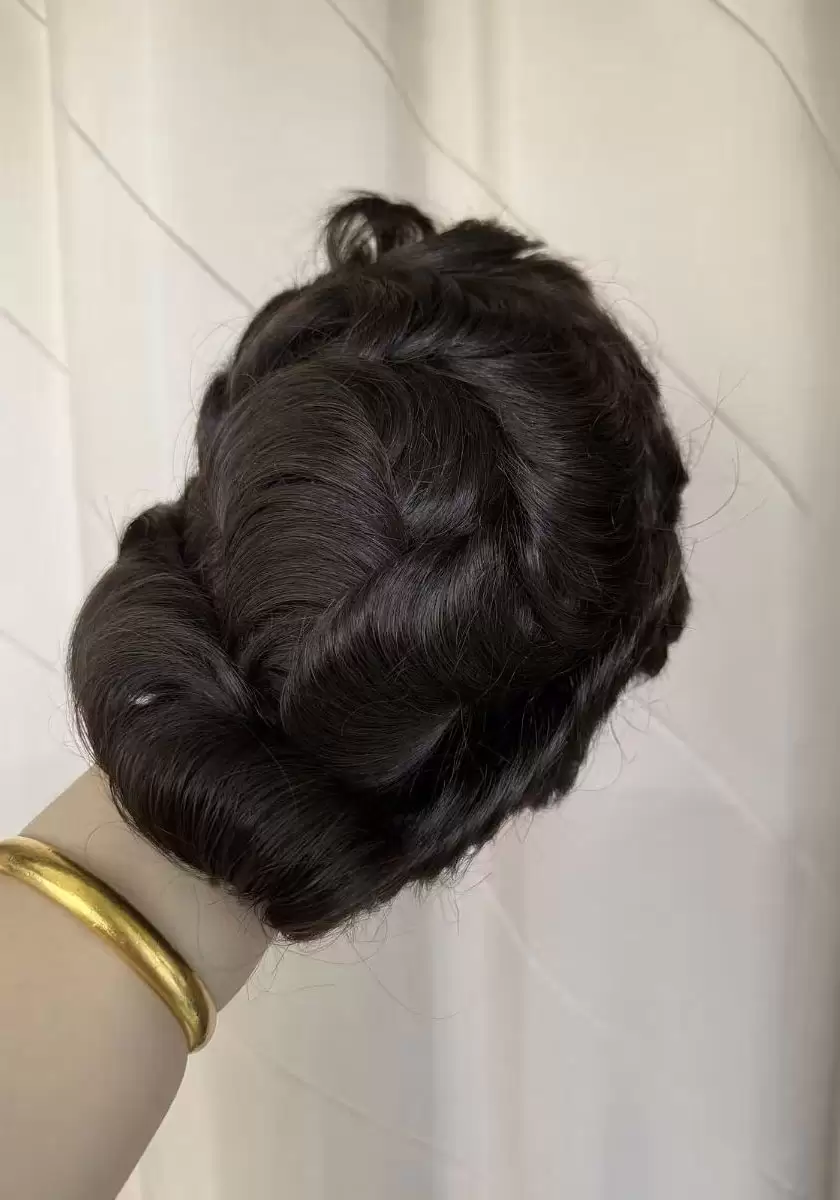Hollywood | #2 Wavy 6inches 130% Density French Lace Front und Top mit Polyskin im Perimeter | Upgraded Hair