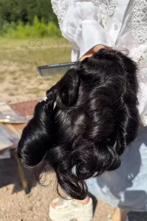 M-lace | Größe 6x8 Zoll 130% Dichte alle Seide Basis mit pu um natürliche schwarze Haare