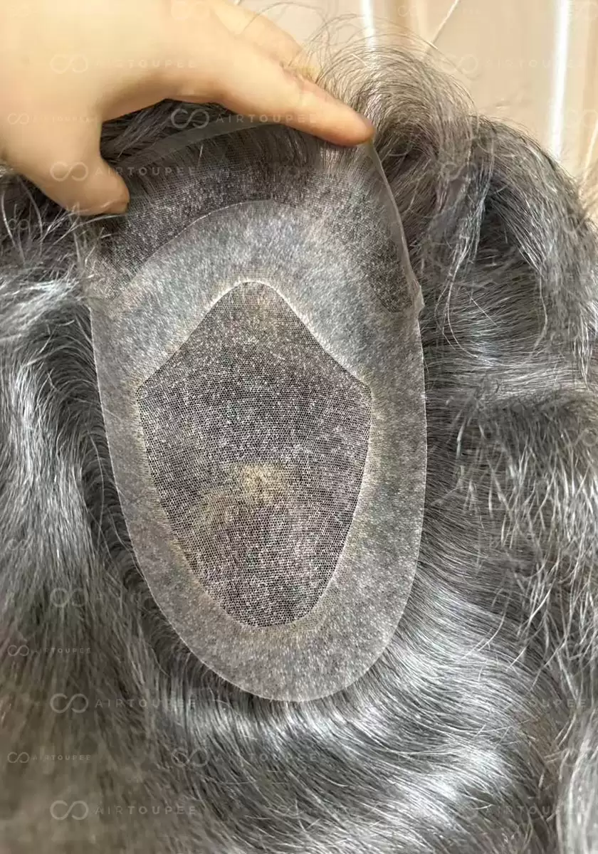 Hollywood | #1B50 6" 100% Density French Lace Front and Top with Polyskin in Perimeter | Upgraded Hair
