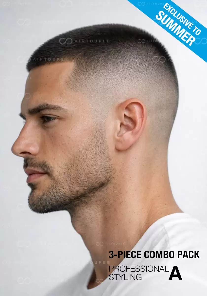 [Summer Deal] airtoupee Hairstyle A Full Lace Men Toupee 3-Pc Bundle ($189ea/Orig $211) Member Extra Disc